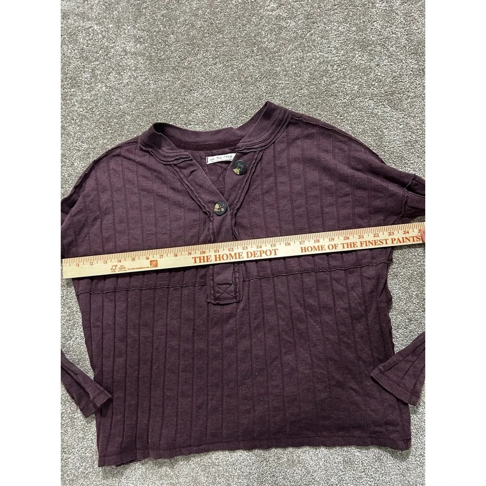 Free People We The Free In The Mix Henley Top Size S Color Magic Berry